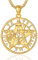CELESTIA Damen Pentagramm Kette Silber 925 mit Gold Tetragrammaton Pentagramm Anhänger Talisman Miraculous Schmuck Hexen Wicca Amulett Edelstahl Kette 56cm