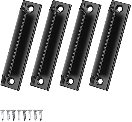 Maniglia per Porta Scorrevole in Alluminio, HASLED 4 Pezzi Maniglia per Porta Curva Nera, Maniglia per Porta del Patio Esterno in Stile Nordico per Cassetto per Porta Scorrevole Della Porta