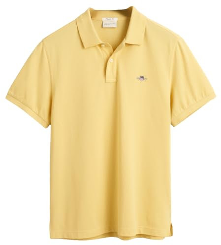 GANT Mens Piqué Polo Shirt Dusty Yellow L