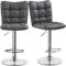 Yaheetech Juego de 2 Taburete de Bar Taburete de Altura Ajustable 92,5-113 cm Taburete Industrial Metal Silla de Cocina Tasburete Alto para Cocina Bar Comedor Gris