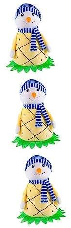 ABOOFAN 3 Stück Entzückendes Obst Schneemann Puppe Ornament Weihnachten Obst Plüschtier Neugeborenen Spielzeug Weihnachtspuppe Dekoration Weihnachtsschmuck
