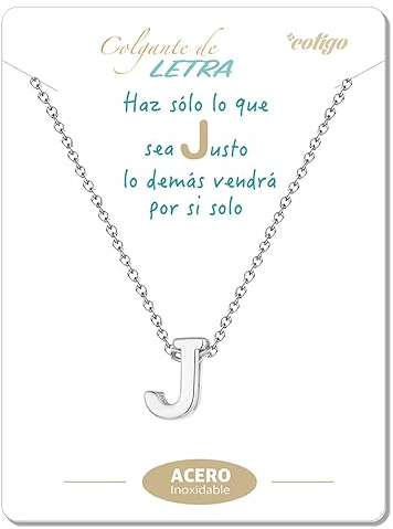 cotigo Initialen-Halskette aus Edelstahl, Damen-Halskette mit kleinem Buchstaben-A-Z-Anhänger – Schmuckgeschenk für Mutter, Geburtstag, Freundin oder Freunde, Farbe Silber und Golden (J-Silberne)