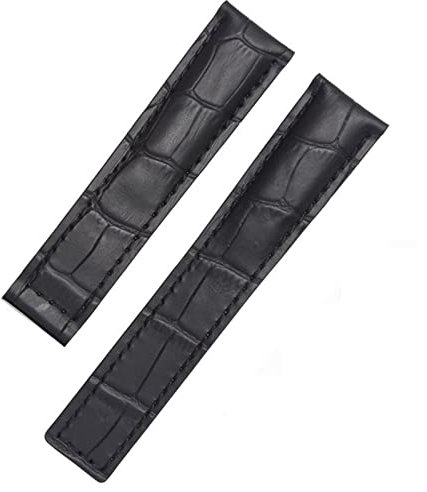 SOMKB Für TAG Heuer Echtes Leder Armband Stiche Armband 19 20 22mm Für Männer Armband Mit Faltschließe, 20 mm, Achat