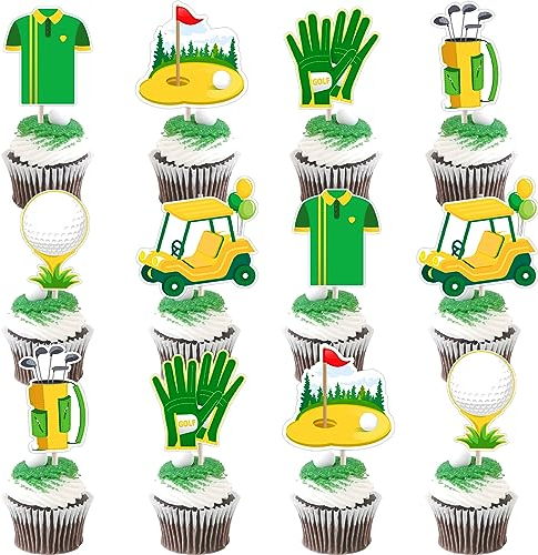 Kreatwow 24pcs Golf Themed Cupcake Toppers Golf Birthday Party Decorations Supplies Sports Theme Birthday Party Decorations Golf Theme Party Supplies