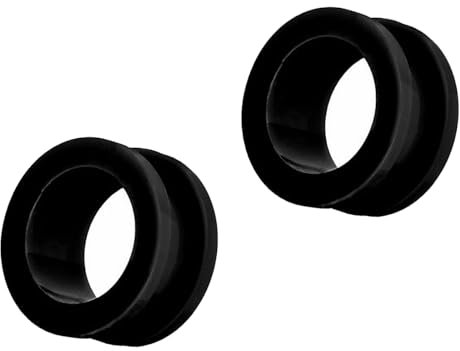 Decentraland 2 Stück Schwarzes Acryl Dual Ausgestellt Ohrstöpsel Tunnel Piercing-Schmuck 00g(10mm)