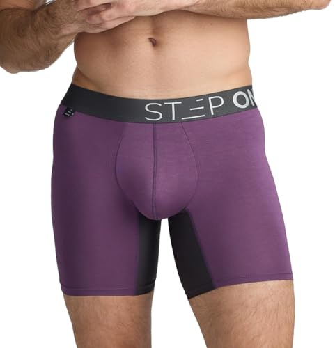 STEP ONE Mens Boxers Shorts, 1 Pair, Anti Chafing Underwear for Men, Moisture-Wicking Boxer Shorts with 3D Pouch. Fabric Made from bamboo viscose