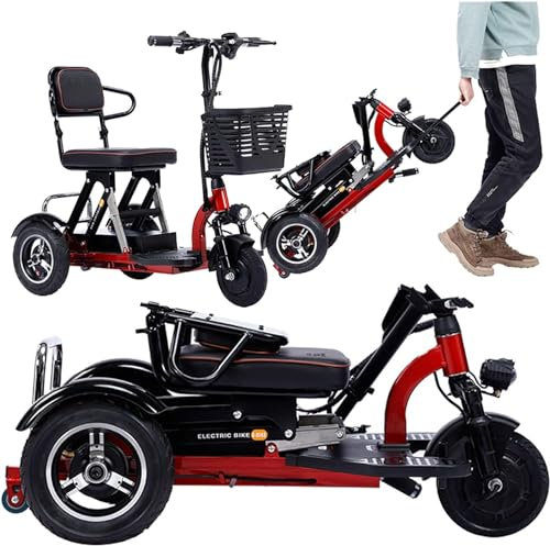 Mobility Scooters,Foldable Lightweight 3-Wheel Mobility Scooter - Up to 45km Battery Life - Comfortable Seat - Ideal for Elderly & Disabled