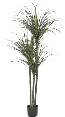 Beliani Dekorative Kunstpflanze in Drachenbaum-Form mit Topf 198 cm grün Dracaena Anita