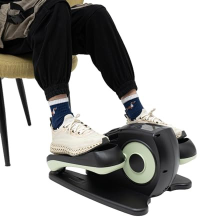 Hanmorfarbi Elektrischer Ellipsentrainer für Zuhause und Büro, 5 Geschwindigkeiten, 3 Programme, LCD-Display, Untertisch Ellipsentrainer mit Fernbedienung, Einteiliges Pedaltrainer für Senioren (Grün)