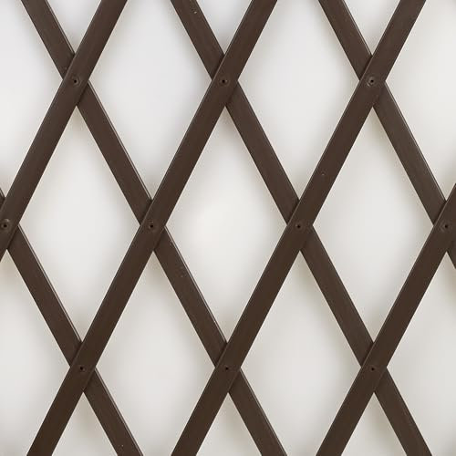 TENAX Treplas 50x200 cm Marron, Treillis Extensible Décoratif en PVC pour Soutenir Les Fleurs et Les Plantes Grimpantes, pour Décorer Les Murs et pour Créer des Séparateurs sur Les Balcons