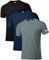 Holure 3 Pack Men's Workout Running Shirts UPF 50+ Sun Protection Rash Guard T-Shirts Quick Dry SPF UV Swim Short Sleeve Shirts Black/Navy/Darkgrey 03 L