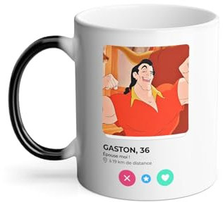 Thermoreagierende Tasse Magische Tasse – Gaston Die Schöne und das Biest Social Network Treffen Parodie – 325 ml
