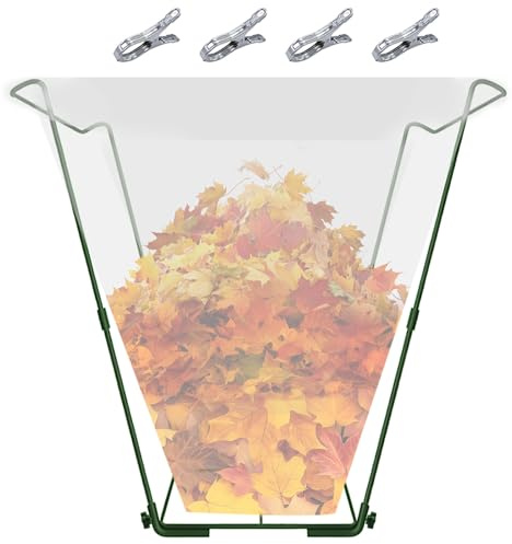 Jayhalo Trash Bag Holder, Outdoor Metal Leaf Bag Holder Stand 30-45 Gal, Portable Garbage Bag Holder Frame for Garden Camping Portable Trash Can, Leaf Bag Holds Disposable Bags, Freestanding Design