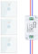 HYHIOTS Funkschalter Set, RF433 Lichtschalter Funk, 230V Funk-Sender-Sicherheitsschalter und Empfänger-Controller 10A, Funk Schalter, Wandlichtsschalter, Touch Lichtschalter Licht (White 3V1)