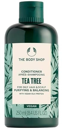 The Body Shop Tea Tree Conditioner für fettiges Haar und Kopfhaut, mit Teebaumöl und veganem Seidenprotein, Purifying and Balancing, 250 ml