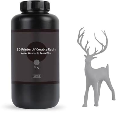 LCD wasserwaschbares Harz 0,5 kg/1 kg schnell aushärtendes 3D-Harz for 2K 4K 8K 3D-Druck 405 nm UV-härtendes Harz(1000g Gray)