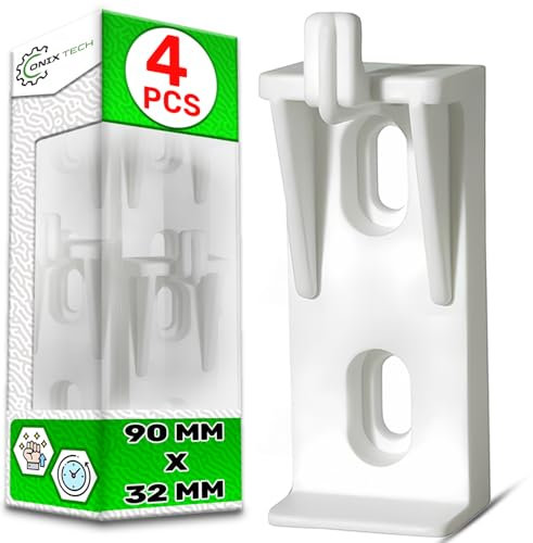 4 Piezas Soporte Radiador Pared de Aluminio Fabricado en Plástico de Alta Resistencia 90 x 32 mm - Garantía de 5 Años - ONIX TECH