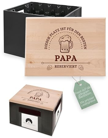 ABENTEUERNAH Bierkastensitz Ruhestand Geschenk personalisiert, Rentner, Bierkastenhocker zur Rente, Kollegenabschied, Abschiedsgeschenk Bierkastenbank Mann, Junggesellenabschied (Für Papa reserviert)