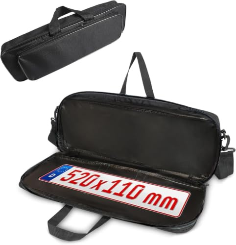 TAKONE 2er Set Kennzeichentasche KFZ Händler Zulassungsdienst 56x14x6,5 cm | 2er Set, 56x14x6,5 cm, Oxford Stoff, Stahldraht Formschutz, wasserbeständig, Dokumentenfach