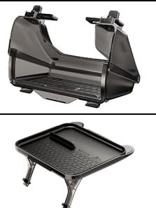 For Tesla Model Y Juniper (2019~2026)& Model 3 Highland (2017~2025) Console Organizer - [2-in-1 Car Food Tray& Behind Screen Organizer] + Under Screen Storage Box Hidden Design - with Anti-Slip Mat