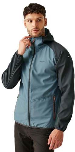 Regatta Mens Arec III Outdoor Hooded Walking Softshell Jacket Coat - Stormy Weather Ash - S