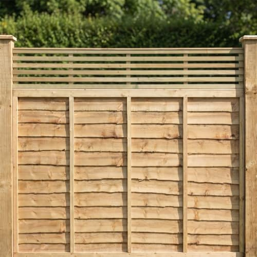 Fence Panel Topper 6ft x 1ft Vogue Slatted Garden Trellis Wooden 3pk