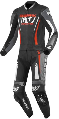 Berik Absolute GP2 2-Teiler Motorrad Lederkombi, schwarz/grau/rot, 48
