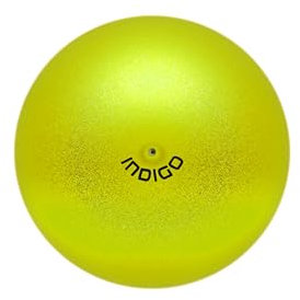 DRUNA Rhythmische Sportgymnastik Ball – Metallisch + Glitter aus PVC, 17 cm, 300 g, Trainingsgerät, Gymnastikball (Zitrone)