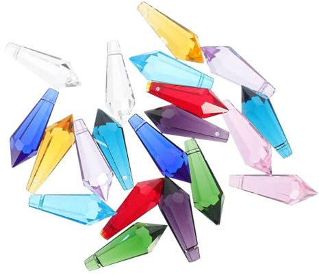 Gadpiparty 20Stücke Farbige Kristallanhänger Für Kronleuchter Hängende Glasdekorationen Leicht Und Vielseitig Einsetzbar Für Fenster Partys Und Festliche Anlässe