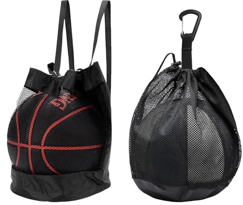 PcvGef Basketball Tasche, 2 Stück Ballnetz Für Basketball Und Andere Bälle, Tragbare Und Strapazierfähige Ballnetze, Ideal Für Sporttraining Und Outdoor-Aktivitäten