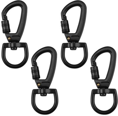 4 Stück karabiner für Hundeleine,Karabinerhaken mit Drehgelenk,360 Degree Rotating für Hundehalsband Schnalle Karabinerhaken Karabiner Hundeleine,Haken mit Drehgelenk(Schwarz)