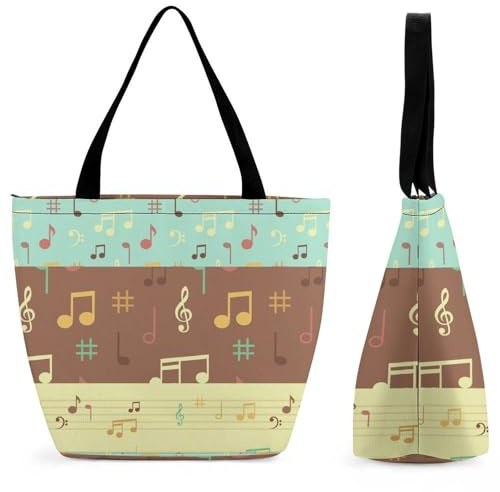 YBQLNP Musik Damen Handtasche Shopper Umhängetasche Schultertasche Tragetasche Mit Reißverschluss 28.5x18x32.5cm