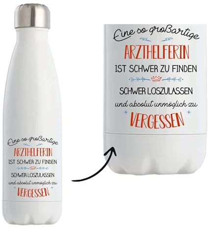 Thermosflasche Damen Großartige Arzthelferin - Trinkflasche für Büro, Schule & Sport, auslaufsicher und wiederverwendbar, Geschenk zum Geburtstag für Kollegin oder Chefin