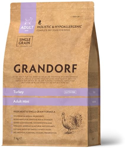 Grandorf Mini - Pute - Hypoallergenes Single Grain Hundefutter - Kleine Rassen 3 kg
