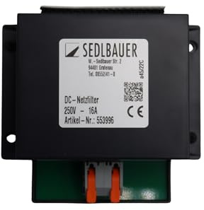 Sedlbauer 553996-02 DC-Filter 16A Flanschmodul Einzelkarton/Klettband