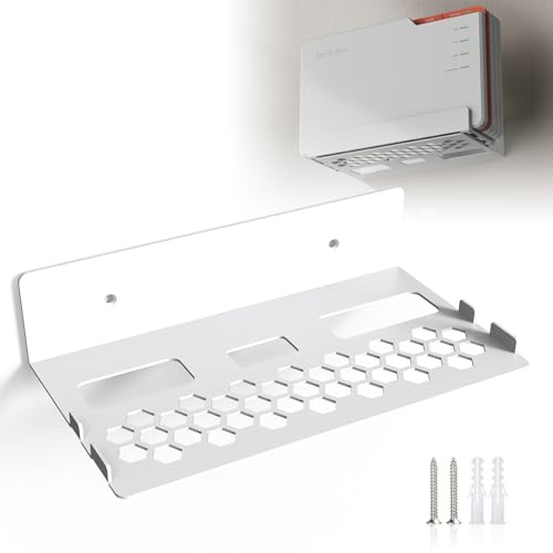 JLNJLE Supporto da parete in metallo compatibile con AVM Fritz!Box 5690 Pro, robusto supporto con gestione dei cavi integrata e efficiente dissipazione del calore, salvaspazio e stabile per casa e