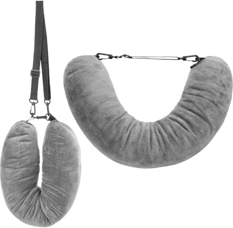 Qianyu Stuffable Travel Pillow Travel Neck Pillow Stuffable with Clothes Adjustable Packable Fillable Storage Bag Packable Airplane Pillows for Extra Luggage Multifunctional Rest Cushion No Filler