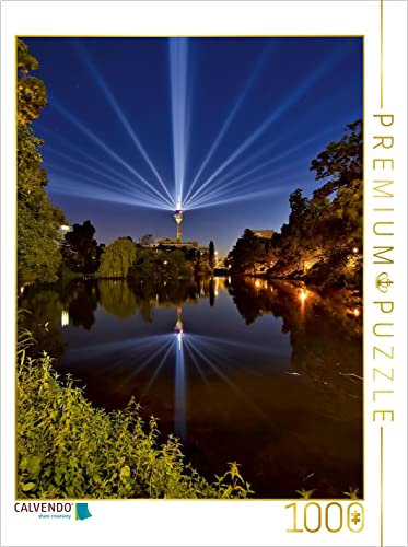 CALVENDO Puzzle Blaue Stunde am Schwanenspiegel zum Grand Départ 1000 Teile Puzzle hoch | 1000 Teile Lege-Größe 48 x 64 cm Foto-Puzzle für glückliche Stunden