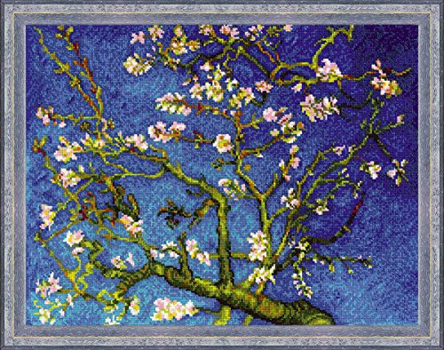 Riolis Stickbild-Set Kreuzstich Mandelblüte nach V. Van Goghs Gemälde, Zählmuster