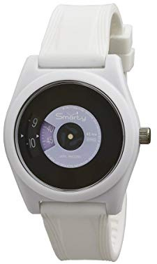 Smarty Vinyl Unisex-Armbanduhr aus Silikon weiß und violett SW045B02