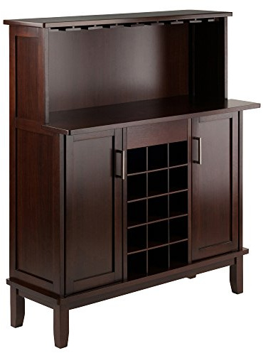 Winsome Beynac Bar Cappuccino Wine Cabinet