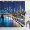 ABAKUHAUS Paysage Rideau de Douche, Vue de New York City, Tissu Ensemble de Décor de Salle de Bain avec Crochets, 175 cm x 240 cm, Multicolore