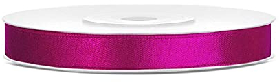 DaLoKu Satinband 6/12/25/38/50/100mm x 25m Geschenkband Schleifenband, Größe: 6mm x 25m, Farbe: Fuchsia