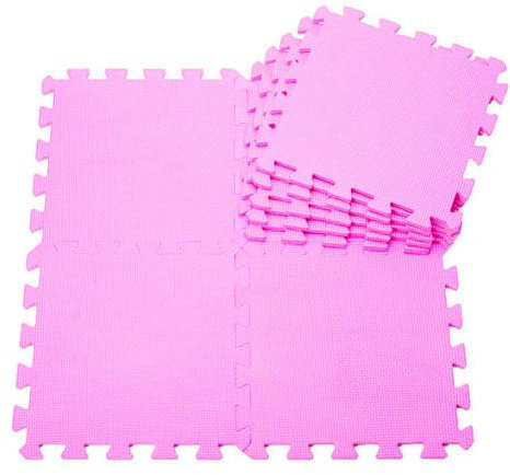 30pc EVA Interlocking Soft Foam Kids Play Mat Children's Garden Gym Yoga Gymnastic Exercise Fitness Floor Tiles Indoor Outdoor Soft Foam (Pink, 30pc)