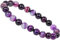 ELEDORO echtes Edelstein Perlen Armband - Natürliche Chakra Power Steine, Stretch Design, 8mm (Streifen Achat Lila)