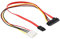 Aukson C40 SATA Slim Cable adaptador de 7 + 15 pines hembra a 4 pines de alimentación 4 pines ocupado + 7 pines SATA fuente de alimentación IDE + SATA a disco duro integrado cable de datos de 7 + 15