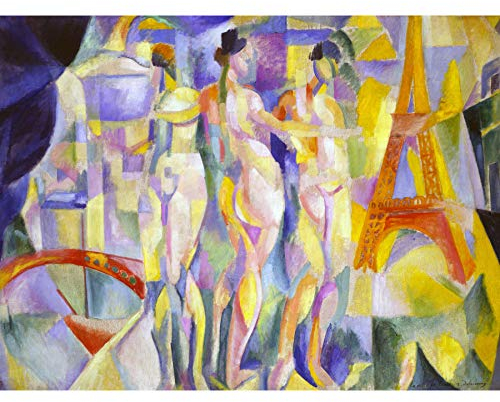 Robert Delaunay La Ville de Paris Großer Kunstdruck Poster Wanddekoration Premium Wandbild
