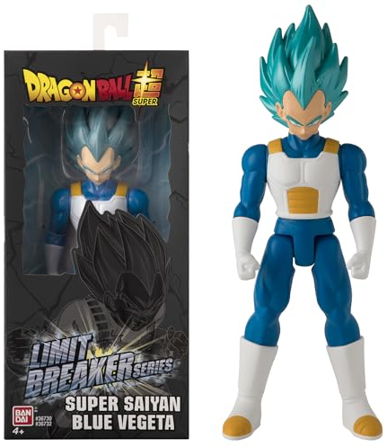 BANDAI - Dragon Ball Super - Riesenlimitbrecherfigur 30 cm - Super Saiyan Vegeta Blue - Offizielle Dragon Ball Lizenz - Große gelenkige Vegeta-Figur - Spielzeug für Kinder ab 4 Jahren - 36732