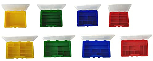 netproshop Sortimentskasten mit unterschiedlicher Fachanzahl, Farbe:7 Fächer - blau, Groesse:180x150x36 mm