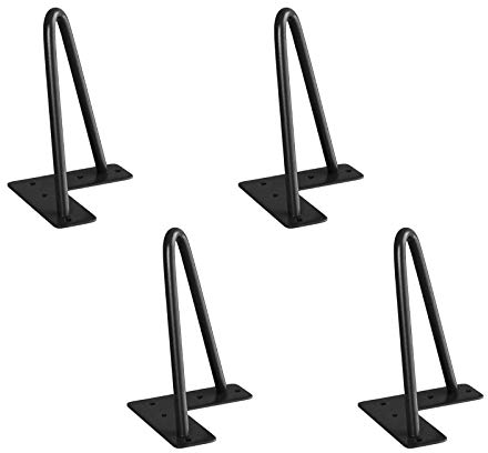Pied Meuble Scandinave 4pcs Pieds Epingle DIY Pieds pour Table Pied de Chaise avec 20 Vis + 4 Protège Pieds